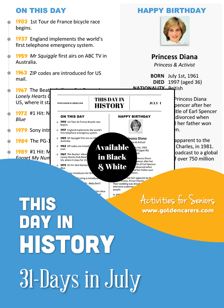 This Day in History for Seniors: July