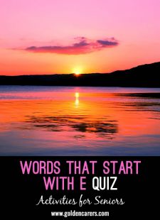 Words starting with E Quiz