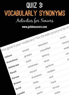 Vocabulary Synonyms Quiz #3