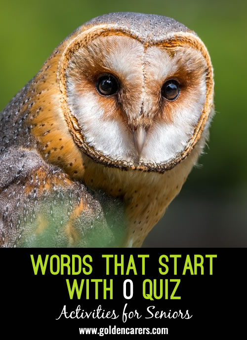 Words starting with O Quiz