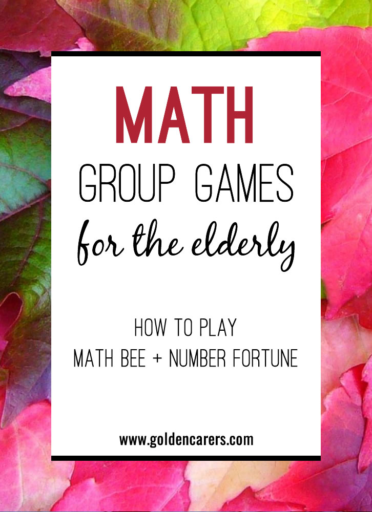 Fun and Lively Math Group Games for the Elderly