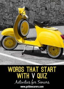 Words starting with V Quiz