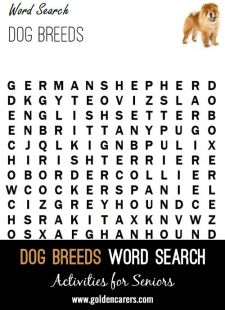 Dog Breeds Word Search