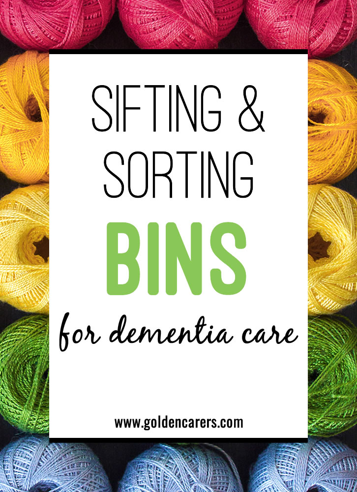 Sifting and Sorting Bins for Dementia Care