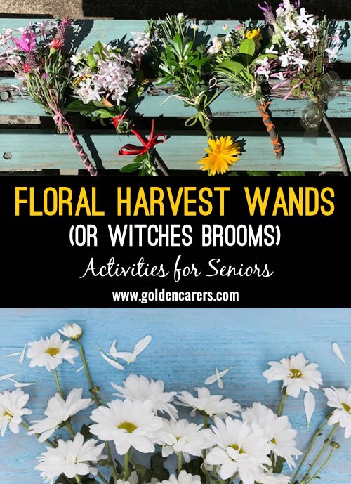 Spring Floral Harvest Wands or Witches Brooms