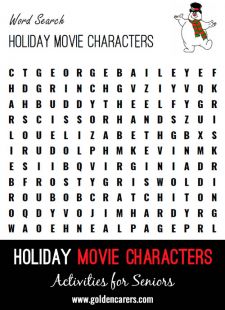 Holiday Movie Characters Word Search