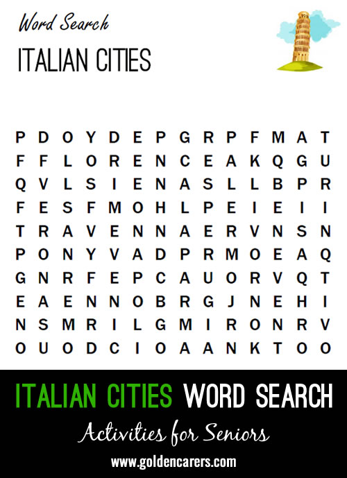 Italian Cities Word Search