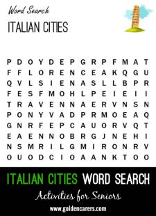 Italian Cities Word Search