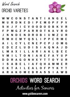 Orchid Varieties Word Search