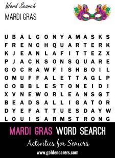 Mardi Gras Word Search