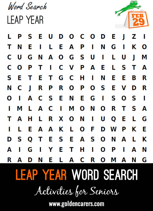 Leap Year Word Search