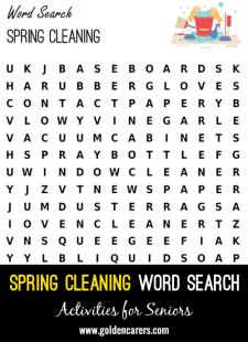 Spring Cleaning Word Search