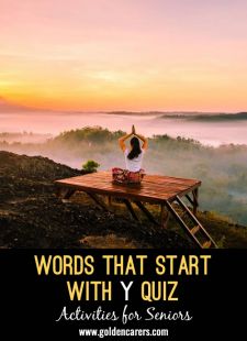 Words Starting with Y Quiz