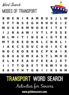 Modes of Transport Word Search