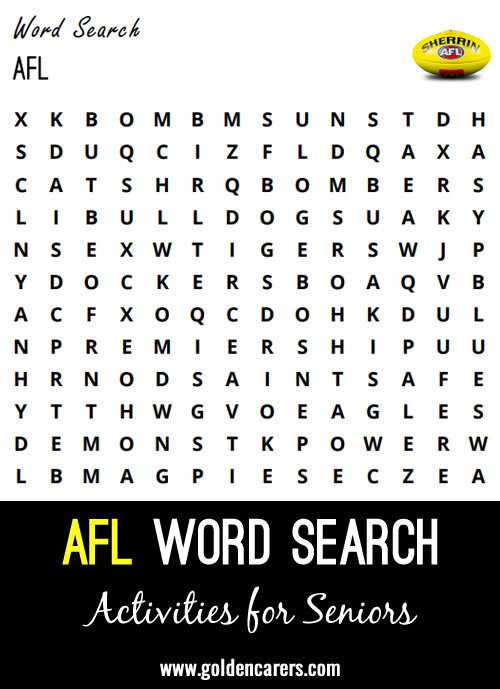 AFL Word Search