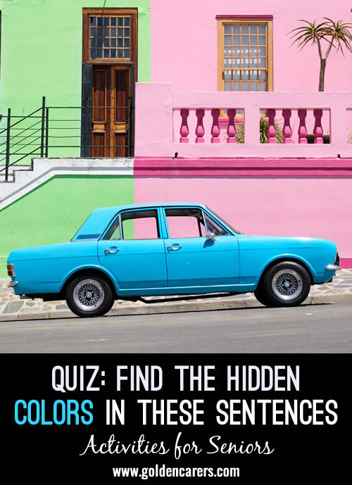 Find the Hidden Colors in These Sentences Quiz