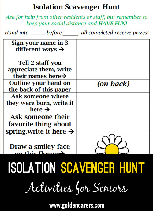 Isolation Scavenger Hunt