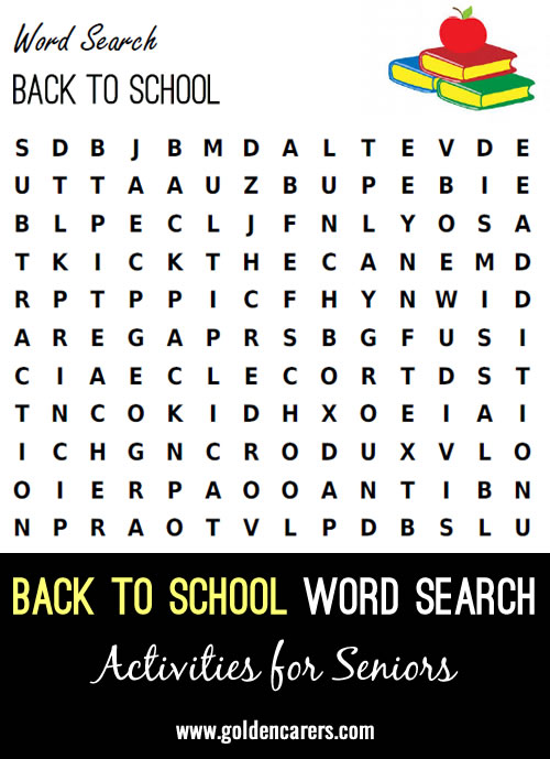 Back to School Word Search