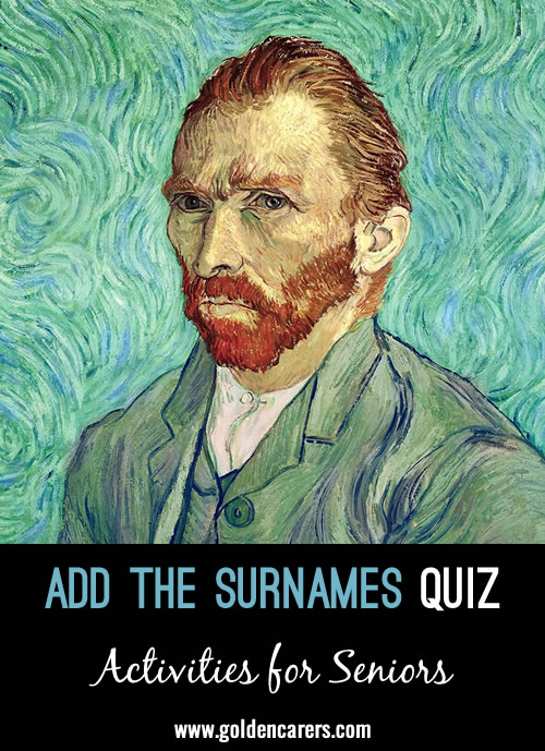 Add the Surnames Quiz