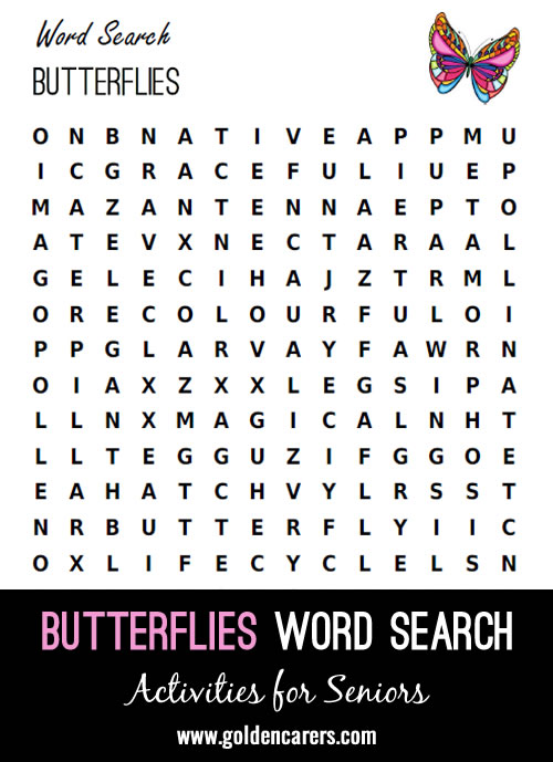 Butterflies Wordsearch