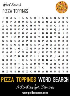 Pizza Toppings Word Finder