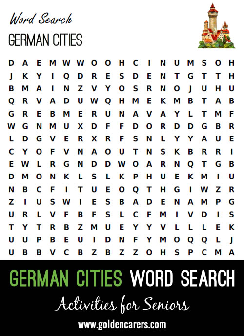 German Cities Word Search