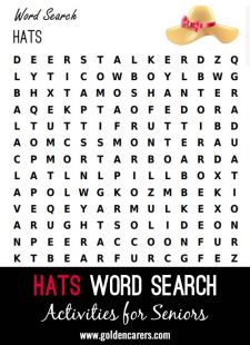 Hats Word Search