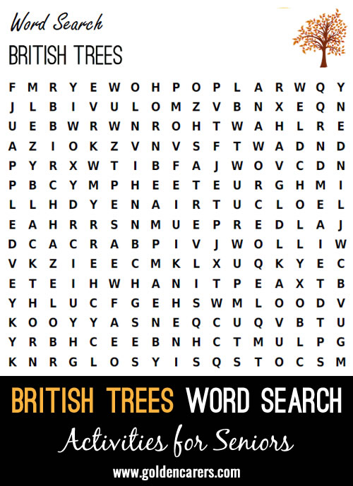 British Trees Wordsearch