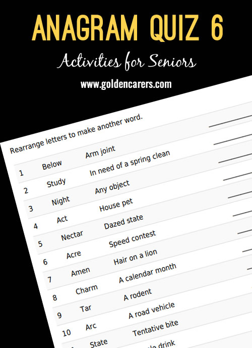 Anagram Quiz #6