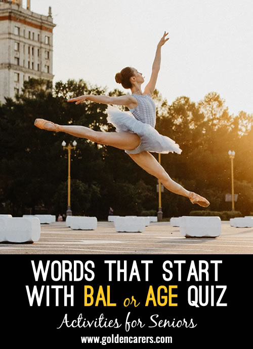 Words Starting with BAL or CAR Quiz