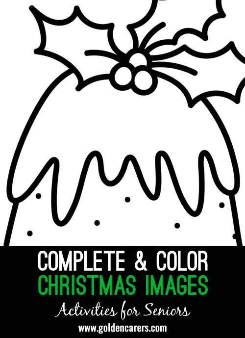 Complete & Color the Christmas Images