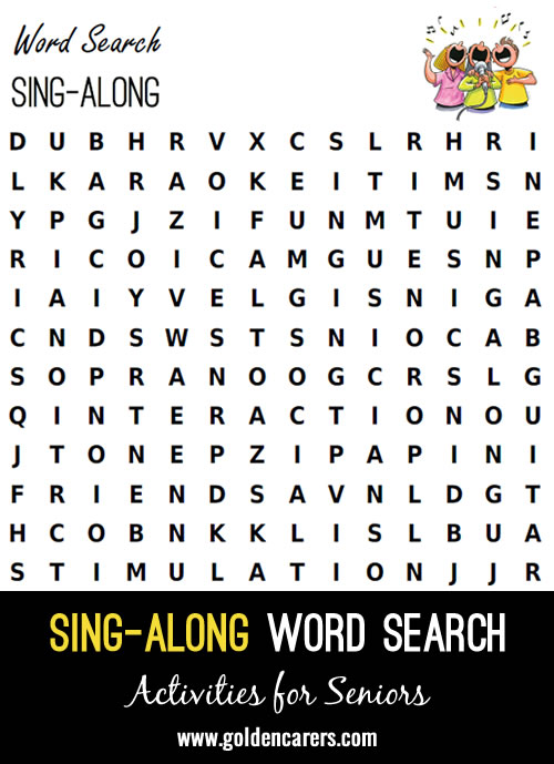 Sing-Along Word Search