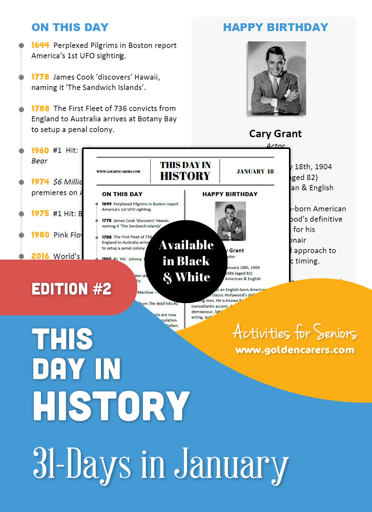 This Day in History for Seniors: January - 2nd Edition