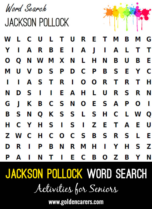 Jackson Pollock Word Search