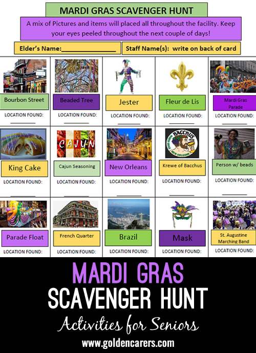 Mardi Gras Scavenger Hunt