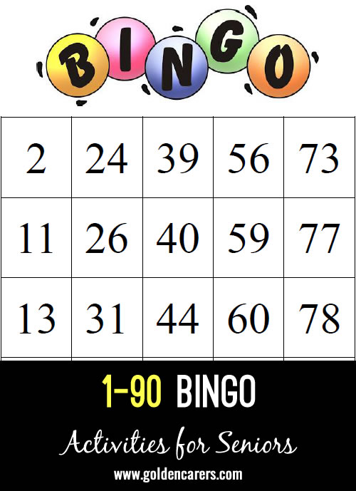 1 - 90 Bingo