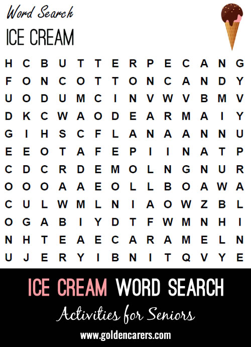 Ice Cream Word Search