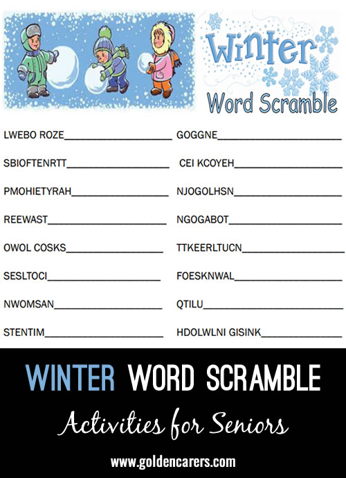 Winter Word Scramble