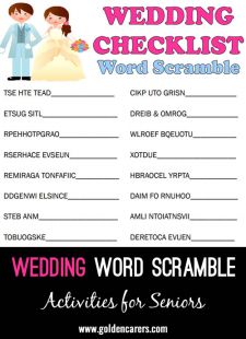 Wedding Word Scramble