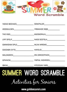 Summer Word Scramble