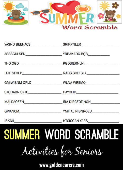 Summer Word Scramble