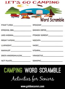 Let's Go Camping Word Scramble