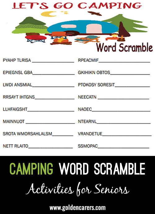 Let's Go Camping Word Scramble