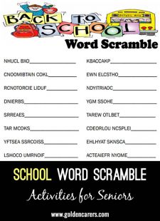 Back to School Word Scramble