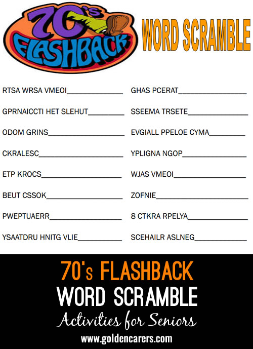 70's Flashback Word Scramble