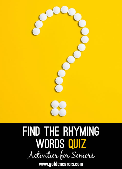 Find the Rhyming Words Quiz #2