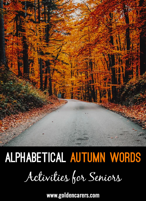 Alphabetical Autumn Words Game