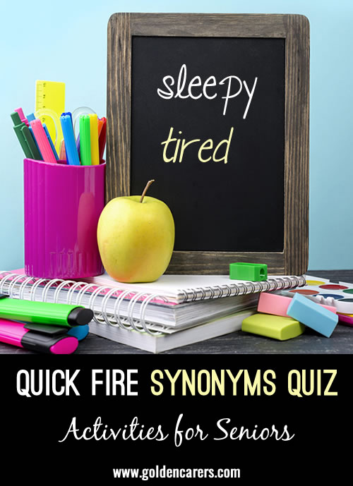 Quick Fire Synonyms Quiz