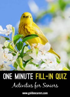 One Minute Fill-In Quiz