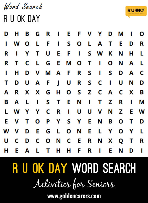 R U Ok Word Search